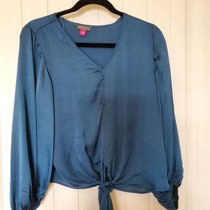 Teal Blouse with Bottom Tie